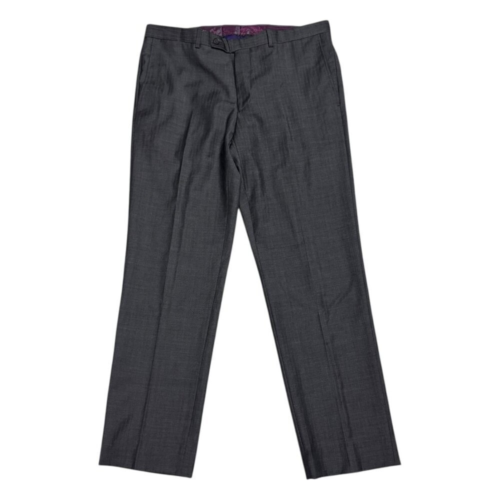 TED BAKER Wool Pleated Dress Pant Luxury Designer Business Casual Trousers 35x31